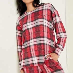 Victoria’s Secret Pink - Red Plaid Sleep Pajama Shirt NWT